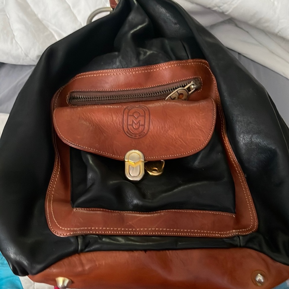 HUGE Marino Orlandi leather bucket bag or backpack